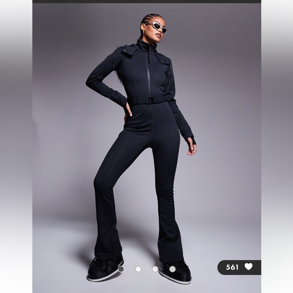 ASOS Black Fitted Ski Jumpsuit Jacket